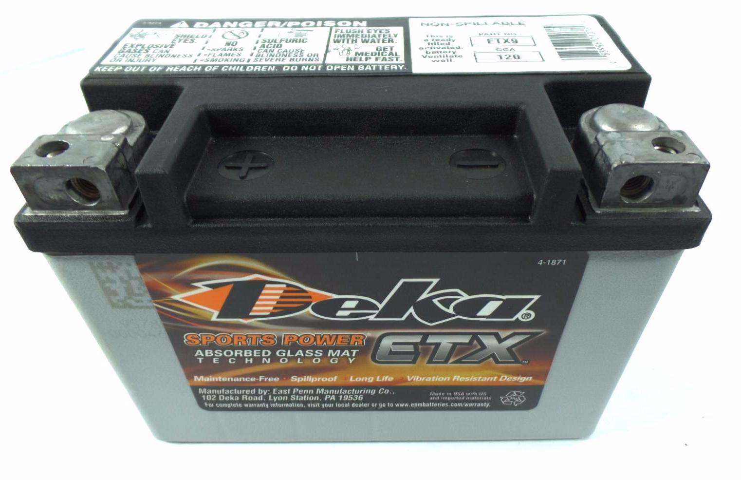 DEKA MOTORCYCLE BATTERY ETX12, ETX14, ETX15, ETX16, ETX16L, ETX18L
